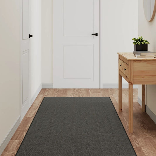 Tapis de couloir aspect sisal anthracite 80x300 cm