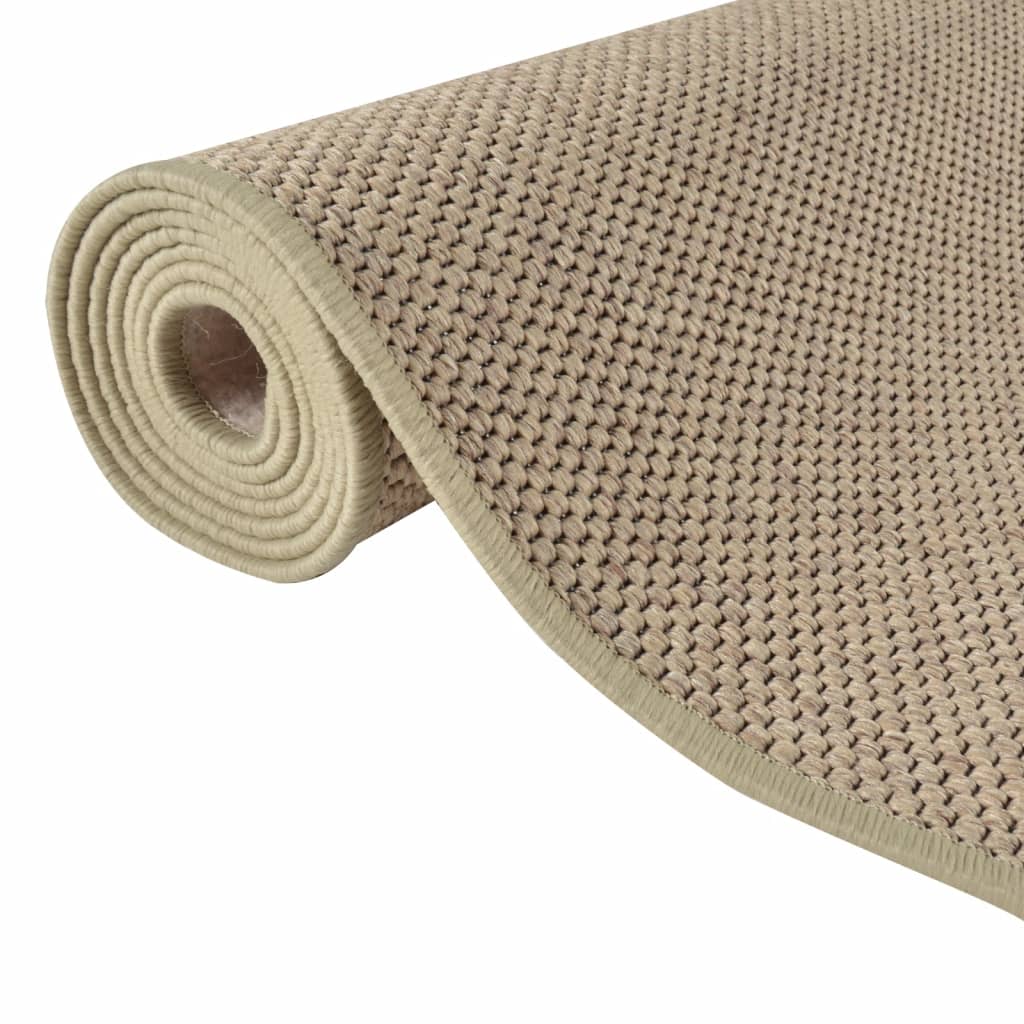 Tapis de couloir aspect sisal couleur sable 50x250 cm