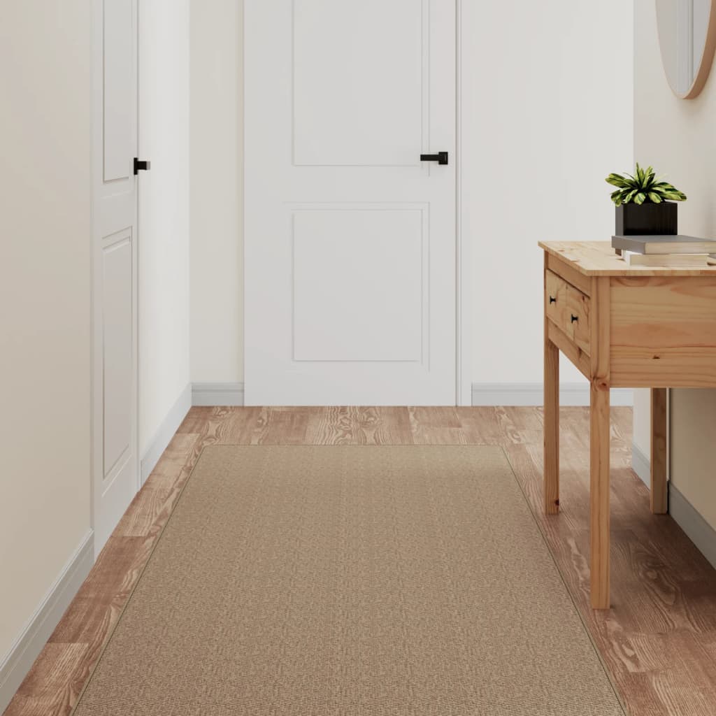 Tapis de couloir aspect sisal couleur sable 80x150 cm