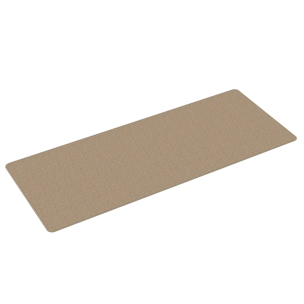 Tapis de couloir aspect sisal couleur sable 80x200 cm