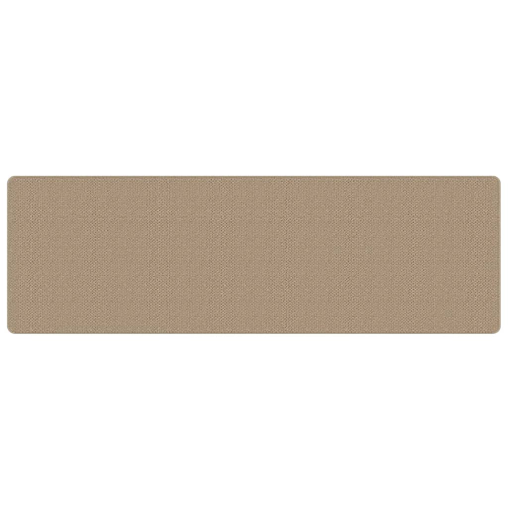 Tapis de couloir aspect sisal couleur sable 80x250 cm