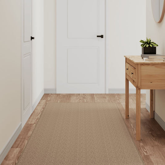 Tapis de couloir aspect sisal couleur sable 80x250 cm