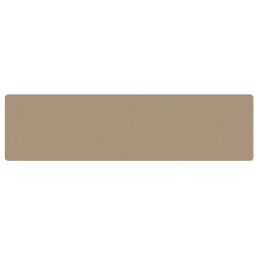 Tapis de couloir aspect sisal couleur sable 80x300 cm