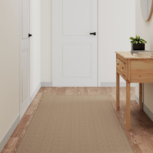 Tapis de couloir aspect sisal couleur sable 80x300 cm