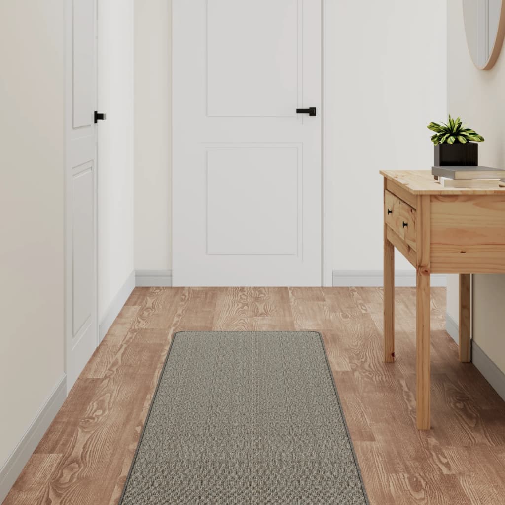 Tapis de couloir aspect sisal argent 50x150 cm