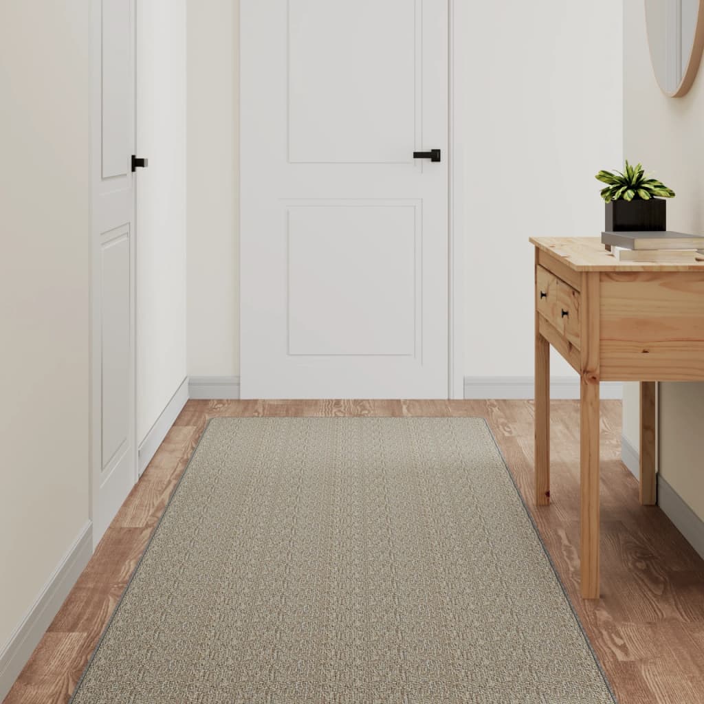 Tapis de couloir aspect sisal argent 80x250 cm