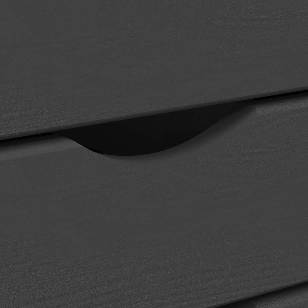 Servante roulante avec tiroirs MOSS Gris en pin massif