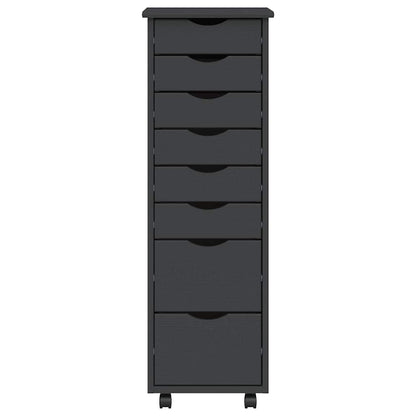 Rollschrank mit Schubladen MOSS Grau Massivholz Kiefer