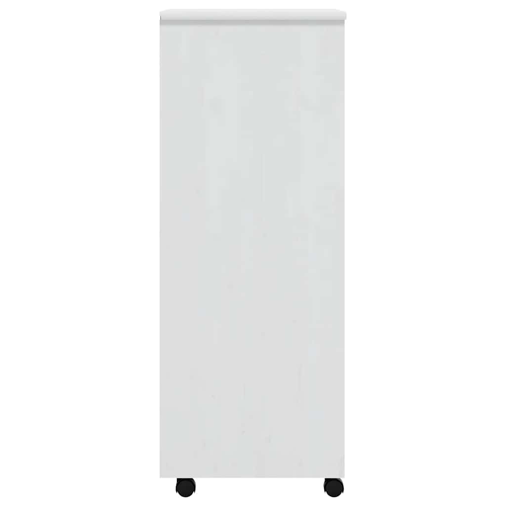 Servante roulante avec tiroirs MOSS en pin massif blanc