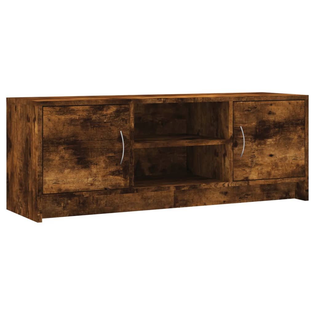 Meuble TV chêne fumé 102x30x37,5 cm matériau bois