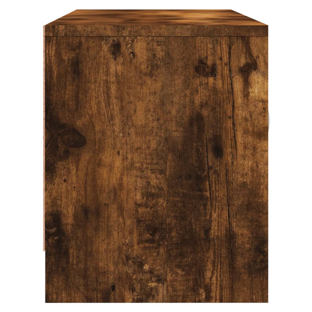 Meuble TV chêne fumé 102x30x37,5 cm matériau bois