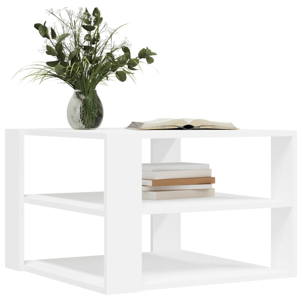 Table basse blanche 59,5x59,5x40 cm en bois