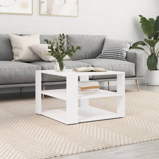 Table basse blanche 59,5x59,5x40 cm en bois