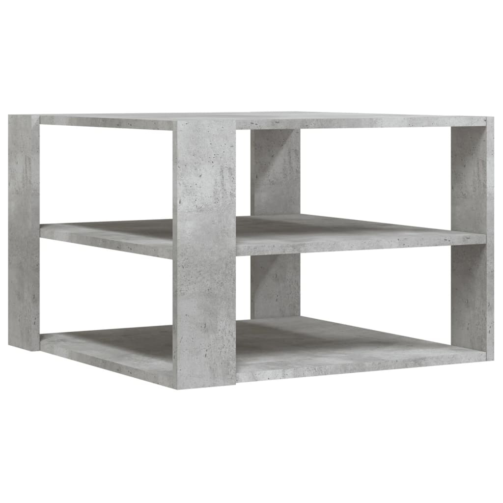 Table basse en béton gris 59,5 x 59,5 x 40 cm, matériau bois