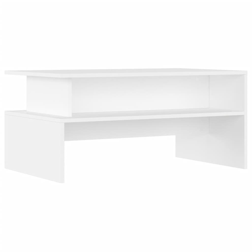 Table basse blanche 90x55x42,5 cm en bois