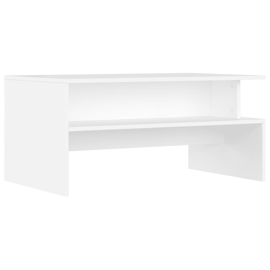 Table basse blanche 90x55x42,5 cm en bois