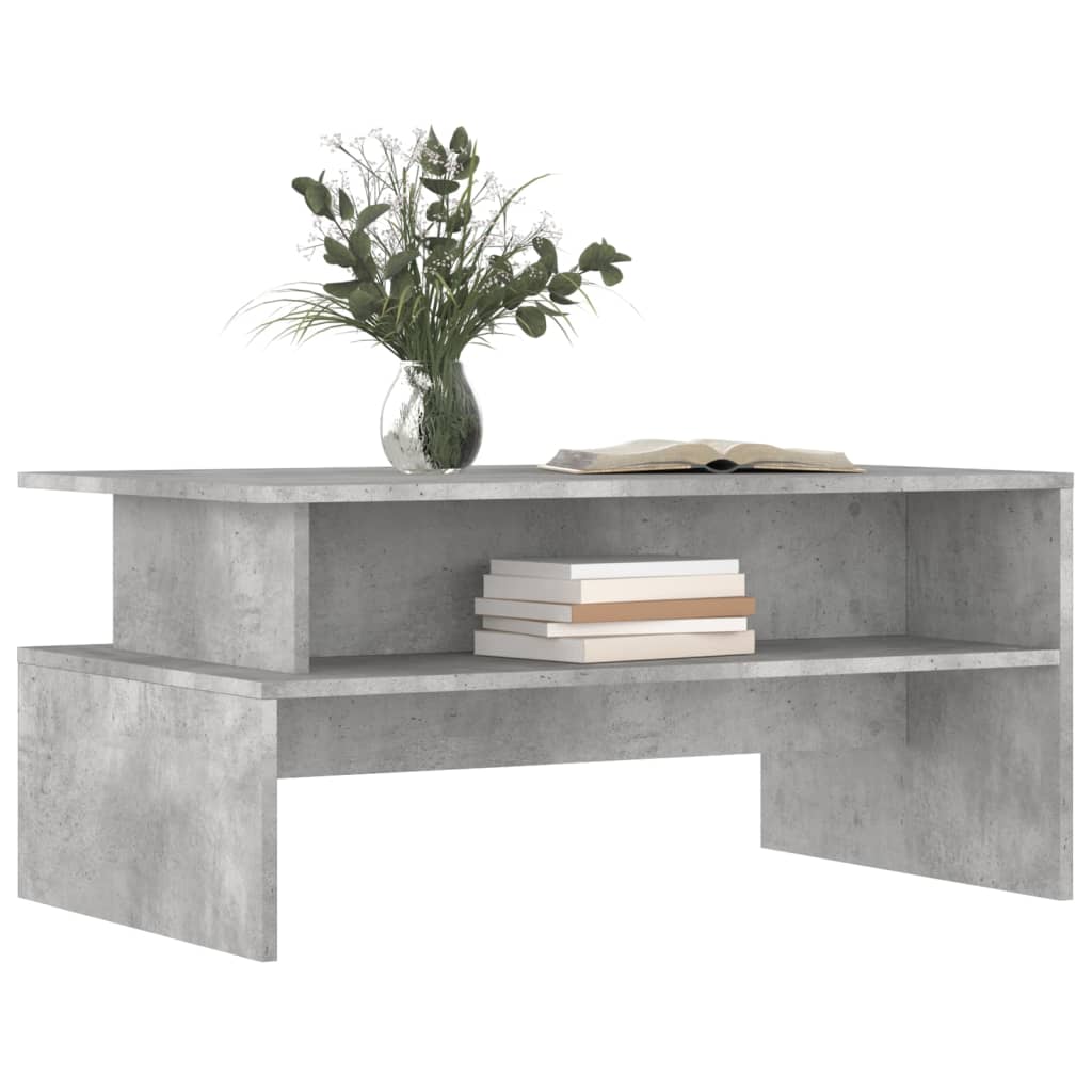Table basse gris béton 90x55x42,5 cm en bois