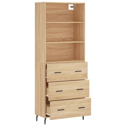 Highboard Sonoma-Eiche 69,5x34x180 cm Holzwerkstoff