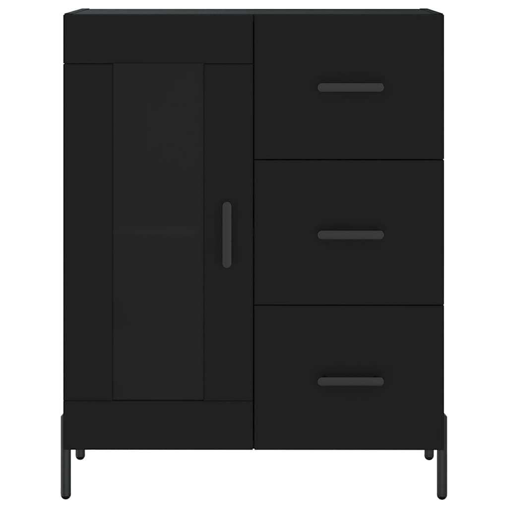 Highboard Schwarz 69,5x34x180 cm Holzwerkstoff