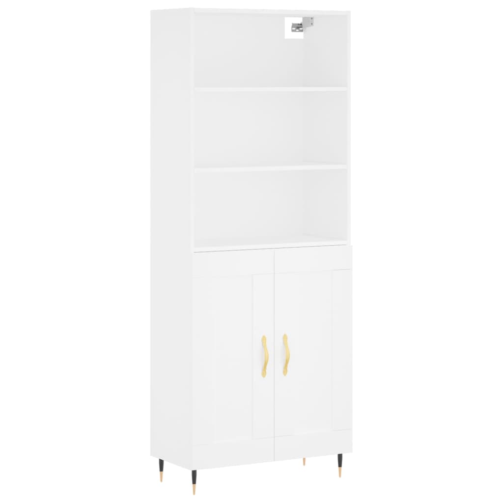 Highboard Weiß 69,5x34x180 cm Holzwerkstoff