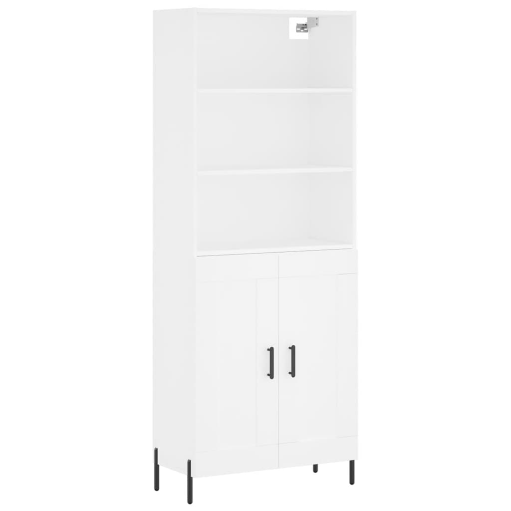 Highboard Weiß 69,5x34x180 cm Holzwerkstoff