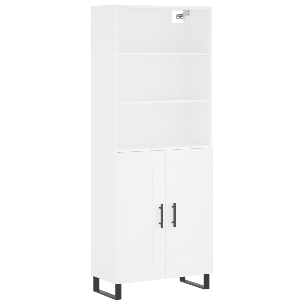 Highboard Weiß 69,5x34x180 cm Holzwerkstoff
