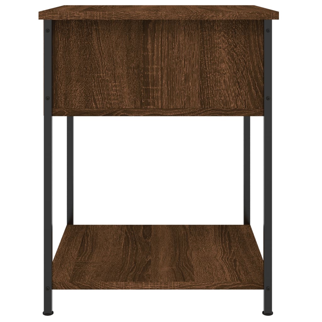 Table de chevet aspect chêne marron 44x45x58 cm en bois