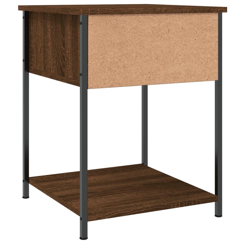 Table de chevet aspect chêne marron 44x45x58 cm en bois