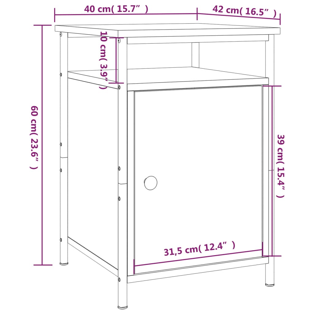 Nachttisch Sonoma-Eiche 40x42x60 cm Holzwerkstoff