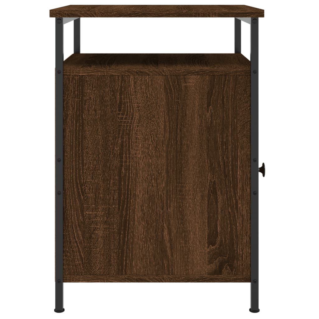 Table de chevet aspect chêne marron 40x42x60 cm en bois