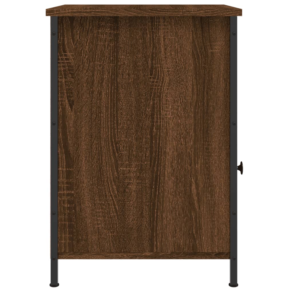 Table de chevet aspect chêne marron 40x42x60 cm en bois