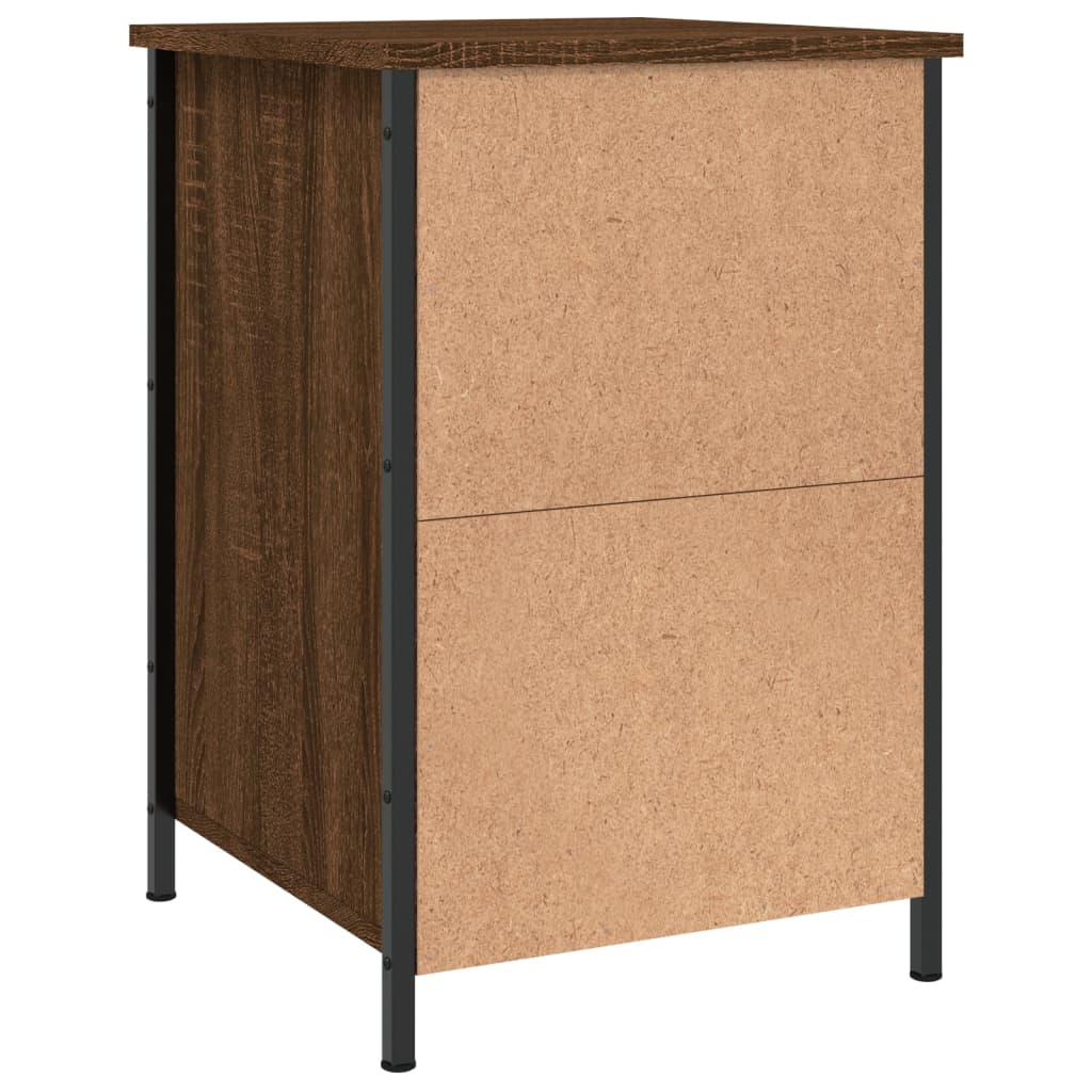 Table de chevet aspect chêne marron 40x42x60 cm en bois