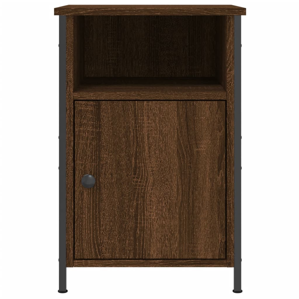 Table de chevet aspect chêne marron 40x42x60 cm en bois