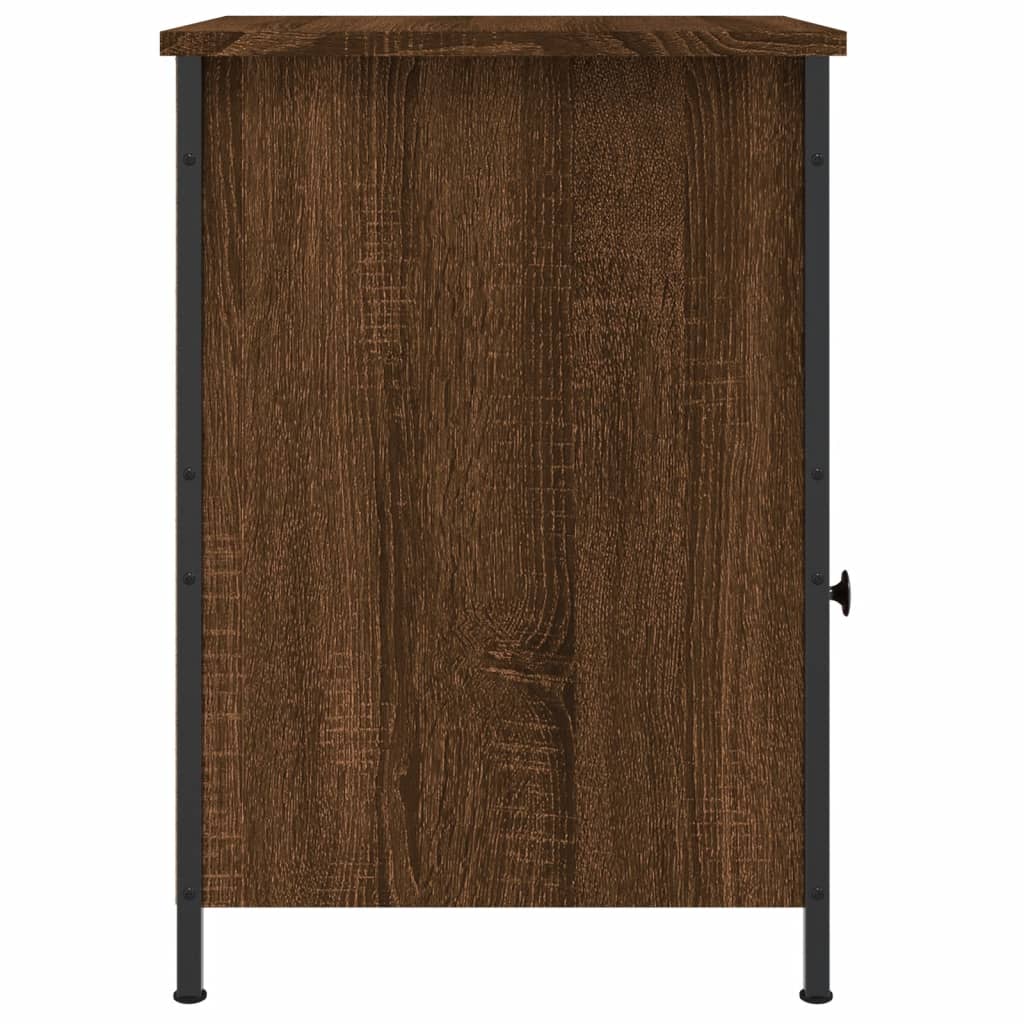 Table de chevet aspect chêne marron 40x42x60 cm en bois