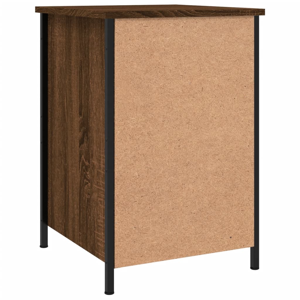 Table de chevet aspect chêne marron 40x42x60 cm en bois