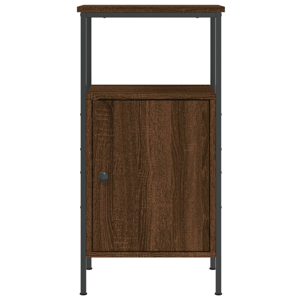 Table de chevet aspect chêne marron 41x31x80 cm en bois