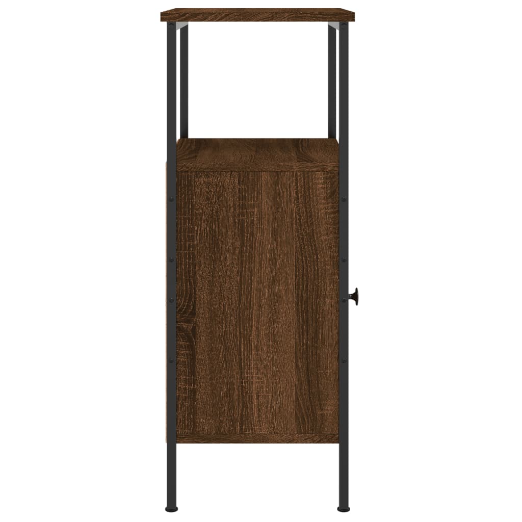 Table de chevet aspect chêne marron 41x31x80 cm en bois