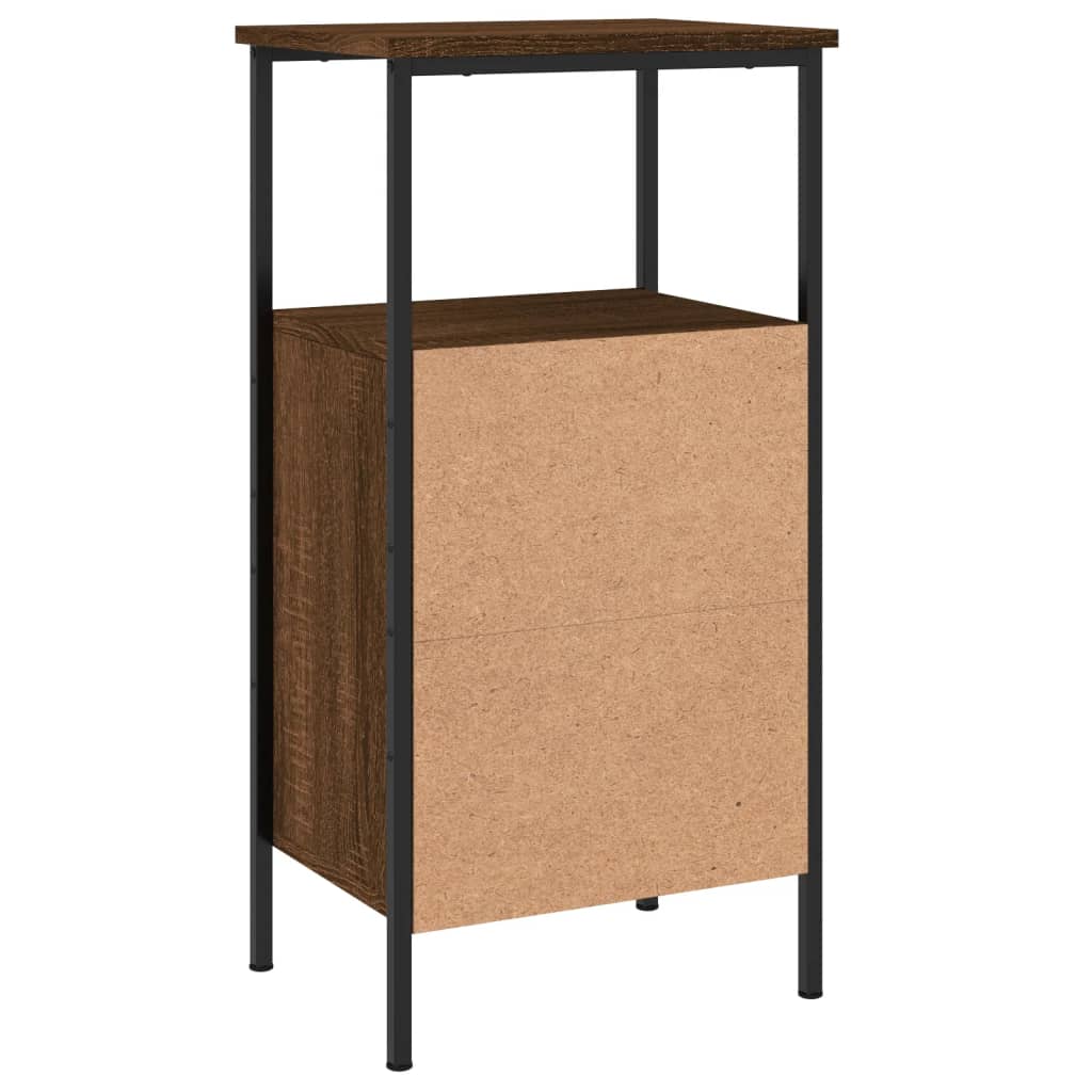 Table de chevet aspect chêne marron 41x31x80 cm en bois