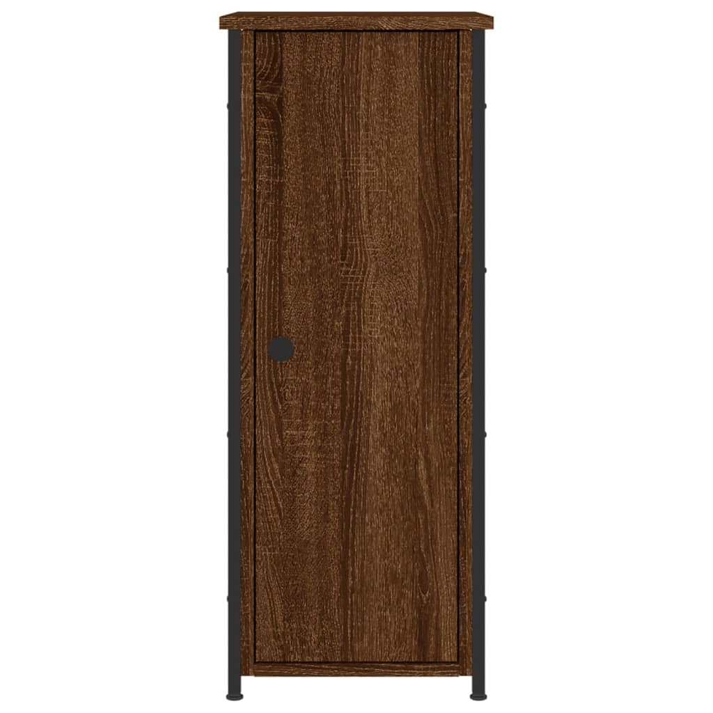 Table de chevet aspect chêne marron 32x42x80 cm en bois