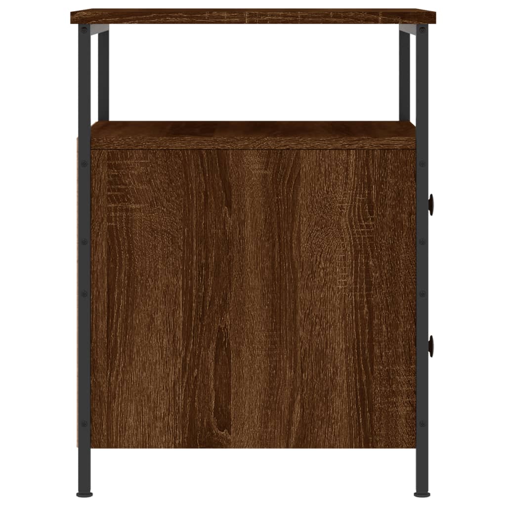 Table de chevet aspect chêne marron 44x45x60 cm en bois