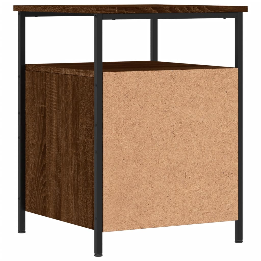 Table de chevet aspect chêne marron 44x45x60 cm en bois