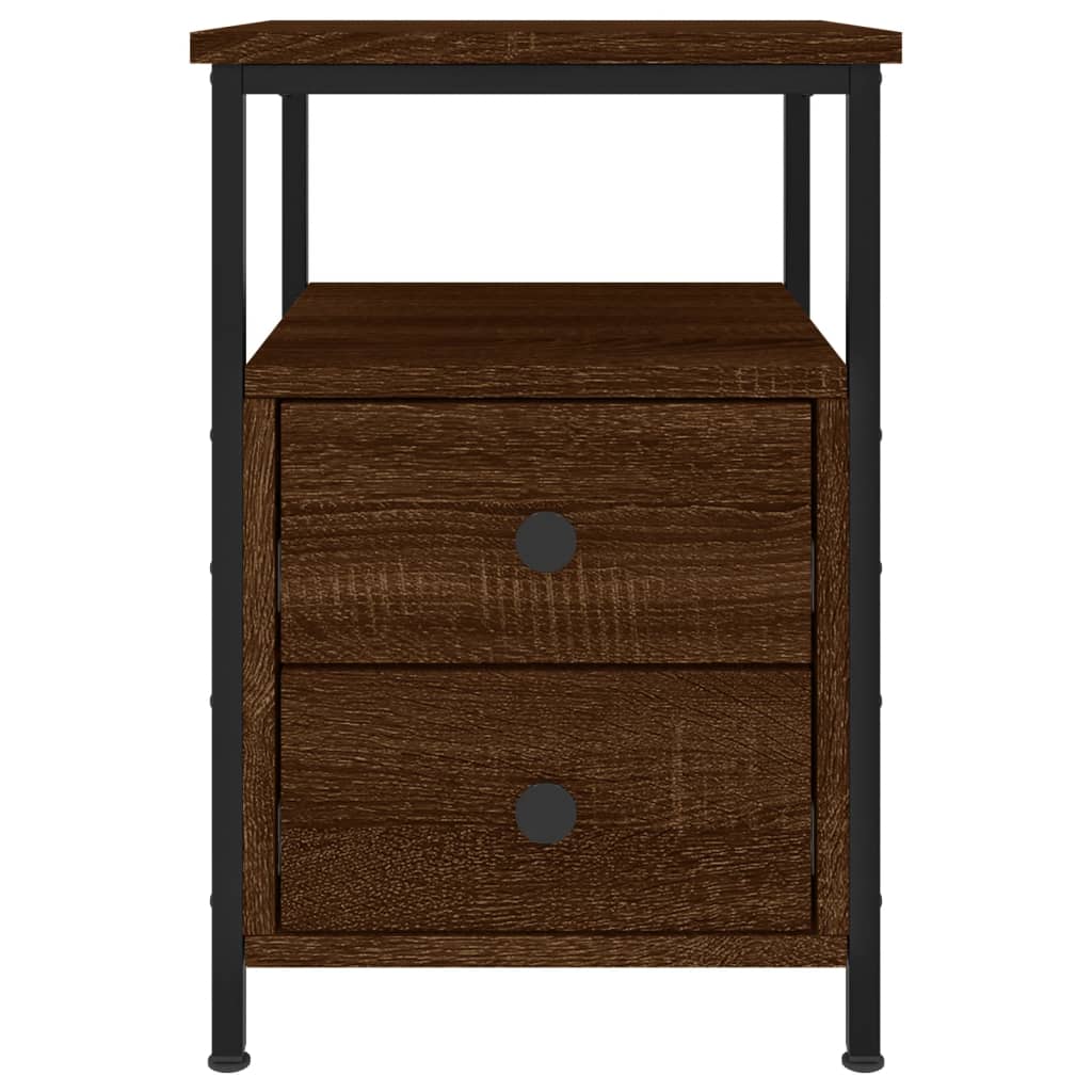 Table de chevet aspect chêne marron 34x35,5x50 cm en bois