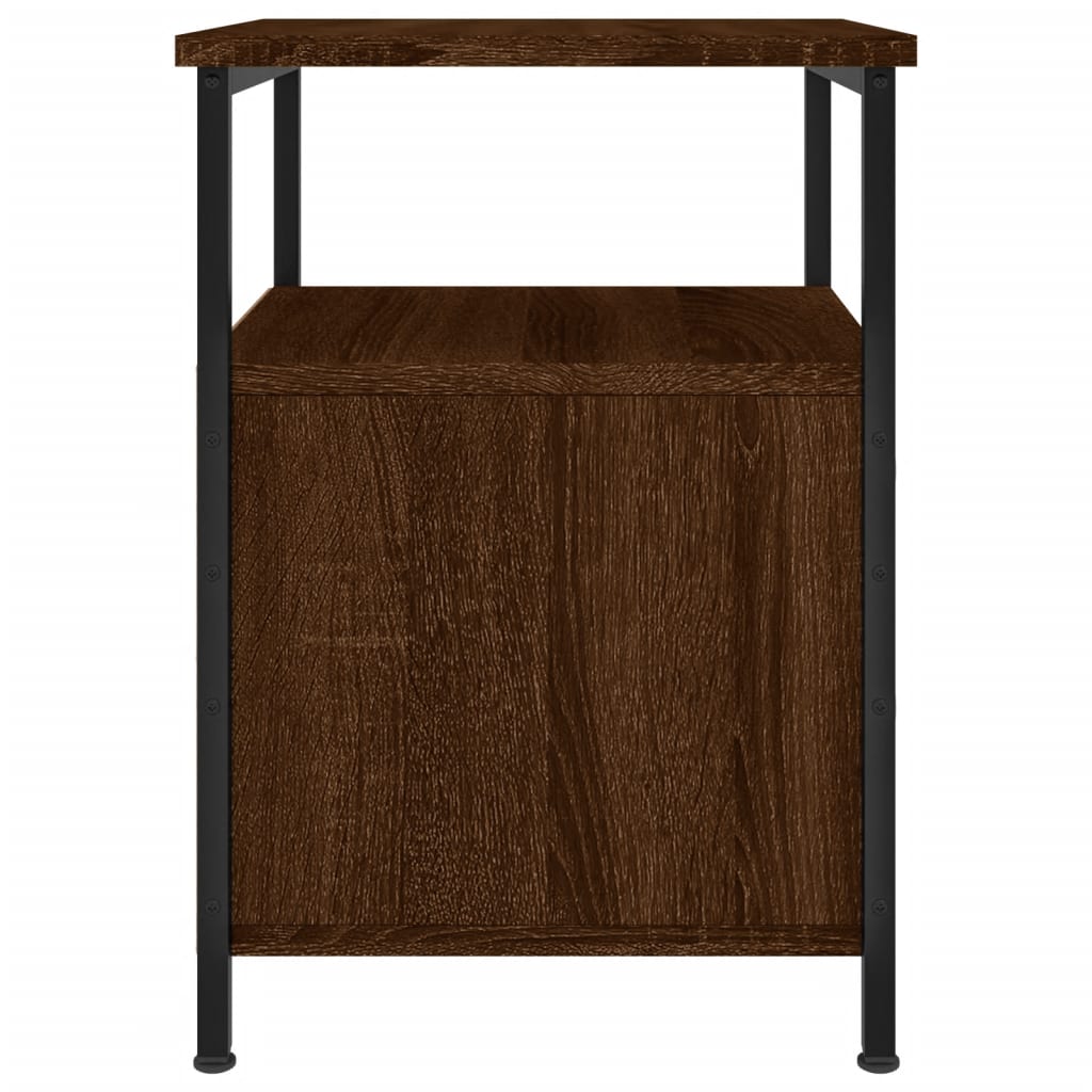 Table de chevet aspect chêne marron 34x35,5x50 cm en bois