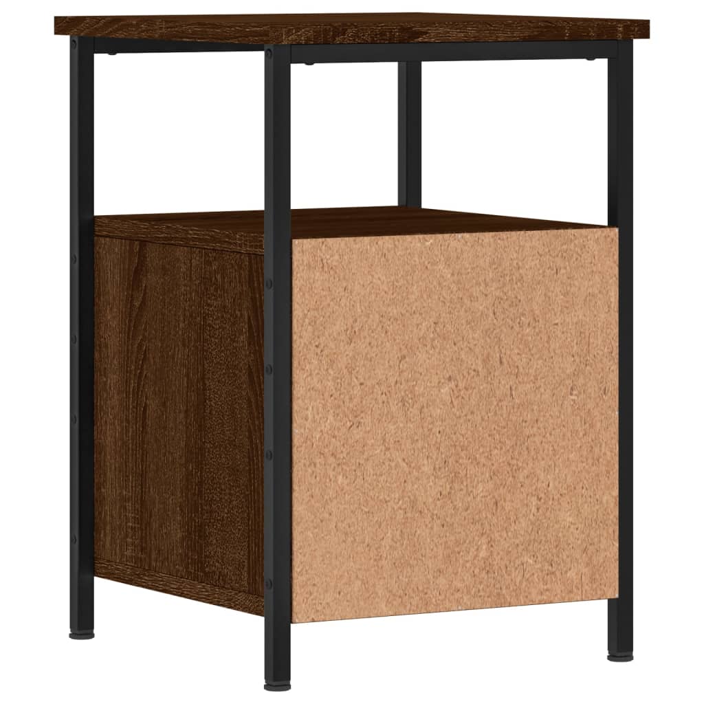 Table de chevet aspect chêne marron 34x35,5x50 cm en bois