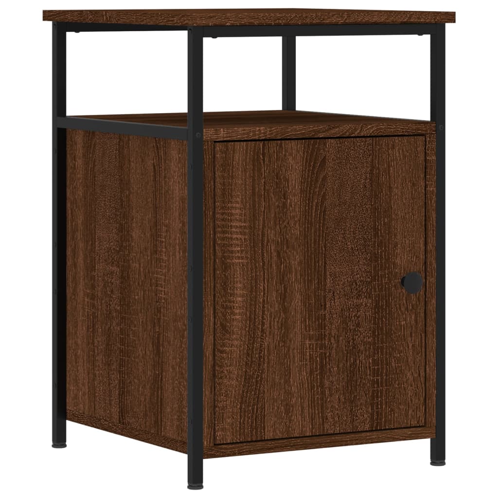 Table de chevet aspect chêne marron 40x42x60 cm en bois