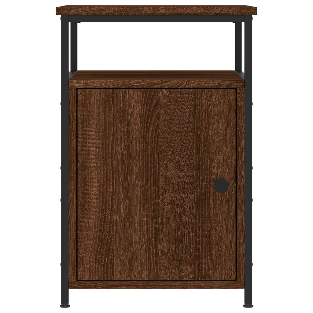 Table de chevet aspect chêne marron 40x42x60 cm en bois