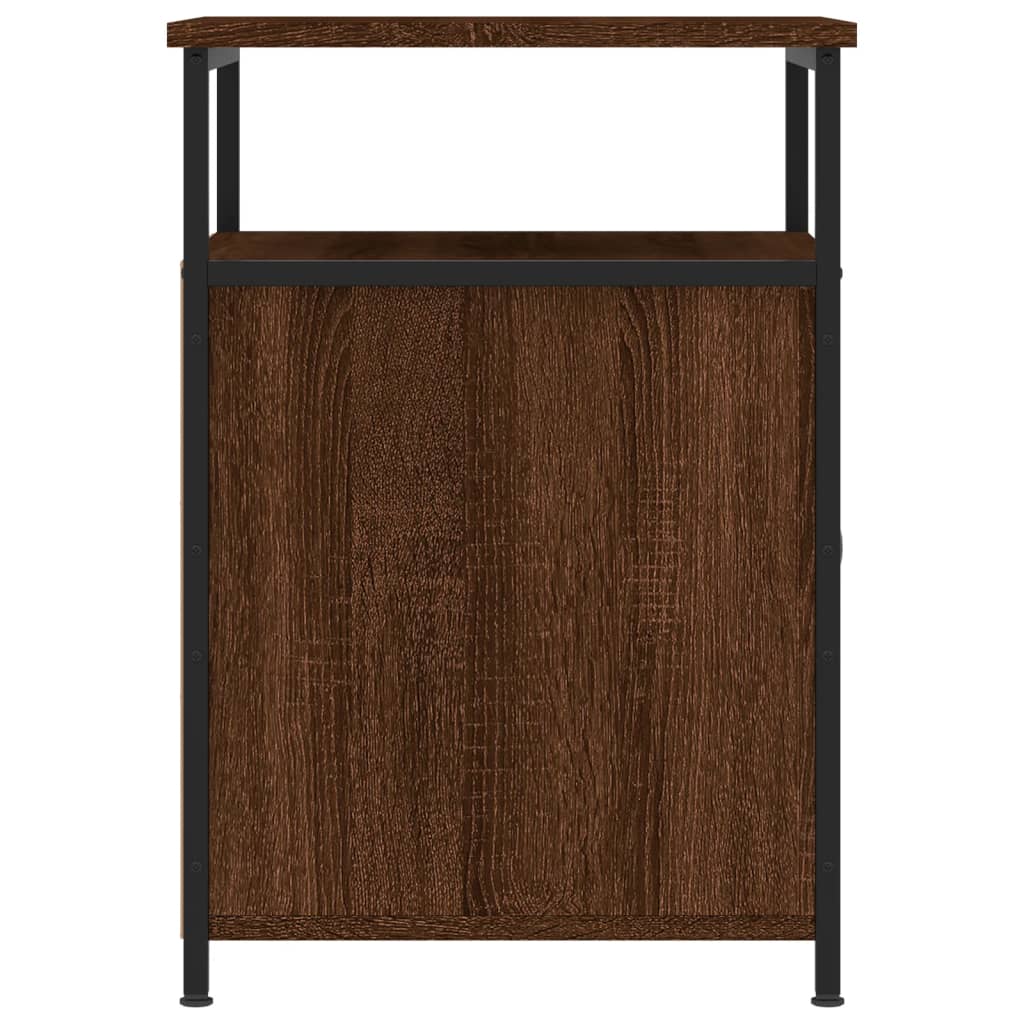 Table de chevet aspect chêne marron 40x42x60 cm en bois