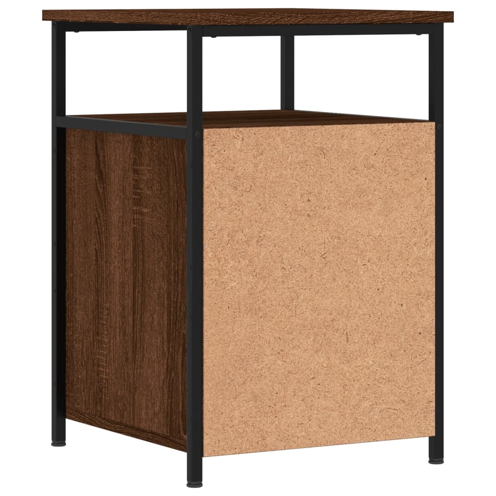 Table de chevet aspect chêne marron 40x42x60 cm en bois