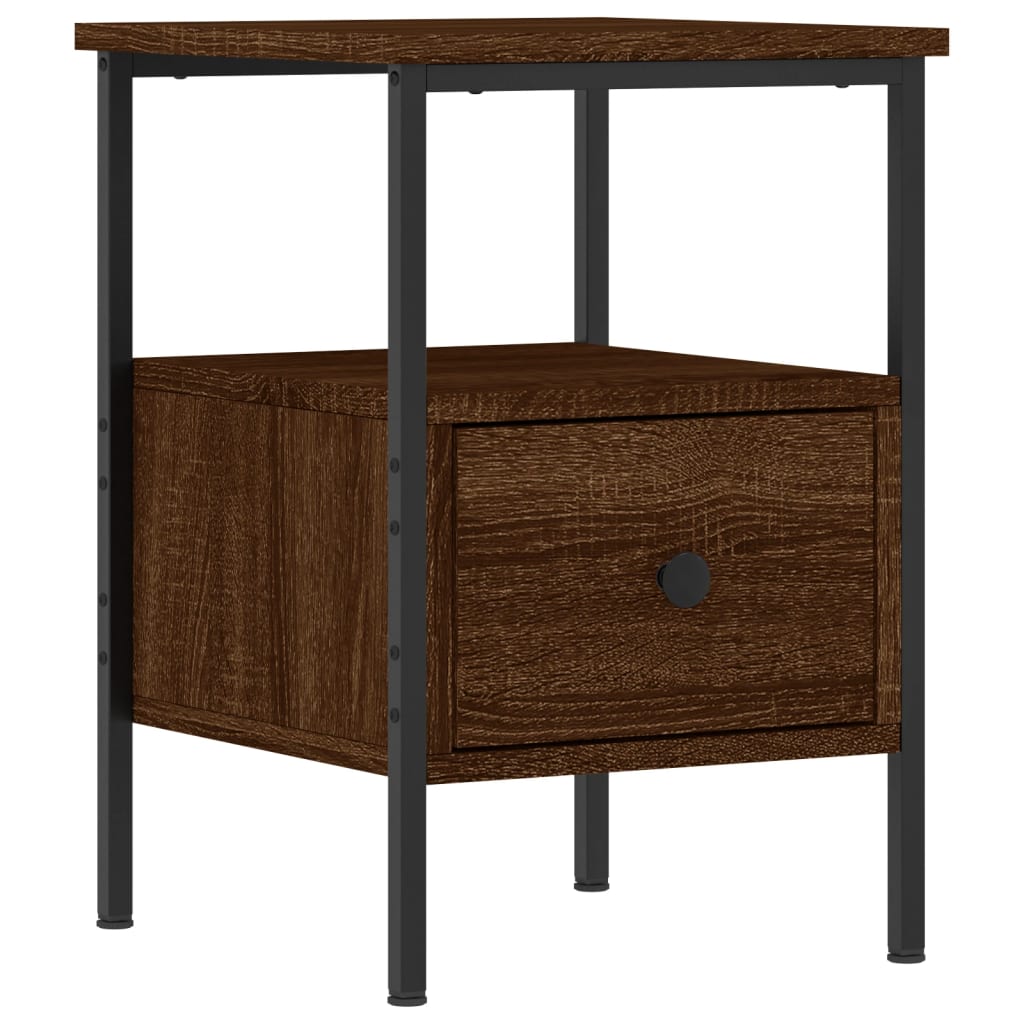 Table de chevet aspect chêne marron 34x36x50 cm en bois