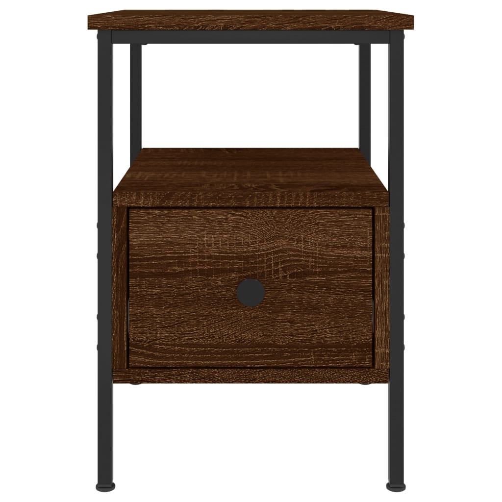 Table de chevet aspect chêne marron 34x36x50 cm en bois